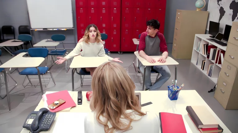 Big Tits MILF Teacher Having Threesome With Students