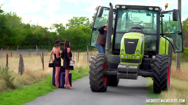 Two Girls Get A Taste Of The Farm Hand's Big Cock
