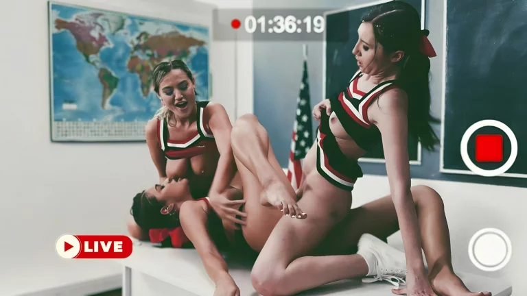 Hot Lesbian Threesome With Horny Cheerleaders